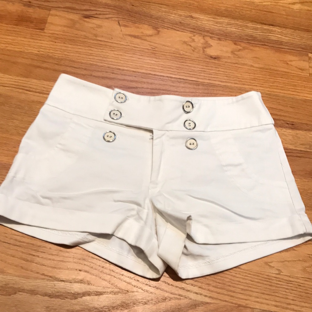 White high waisted shorts